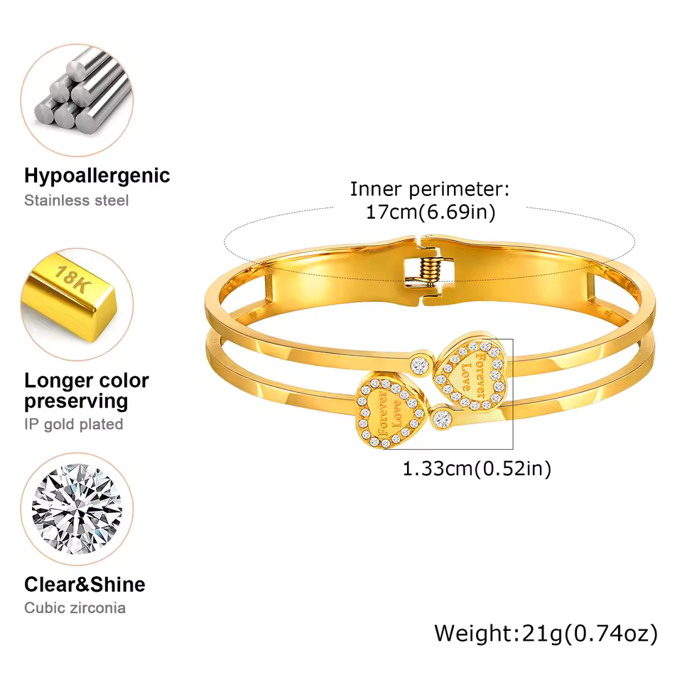 Forever Love Heart Zircon Bracelet