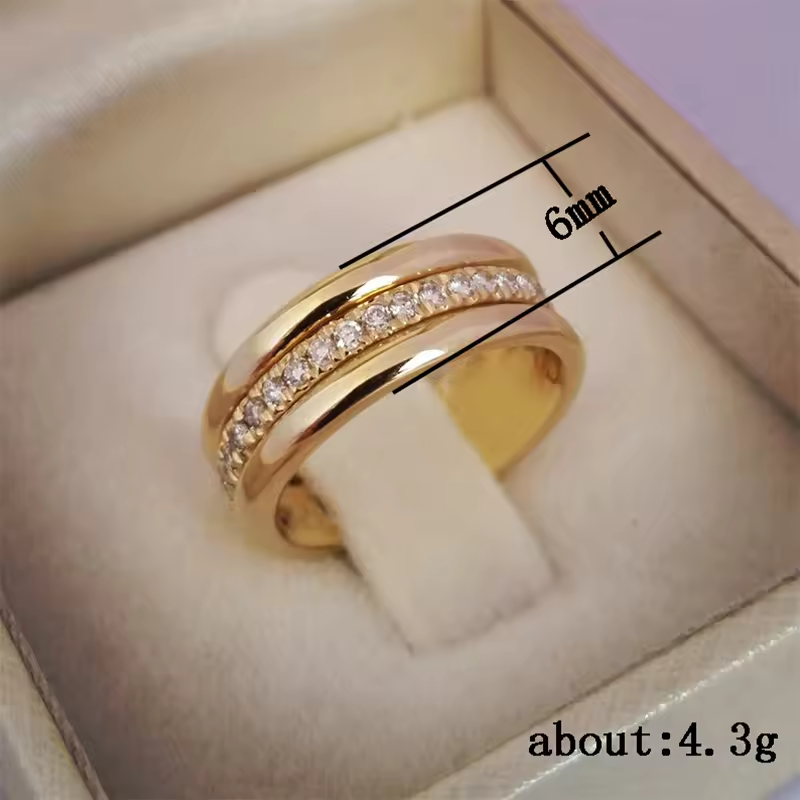 Fashion Micro Paved Zircon Wedding Ring