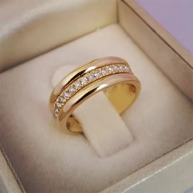 Fashion Micro Paved Zircon Wedding Ring