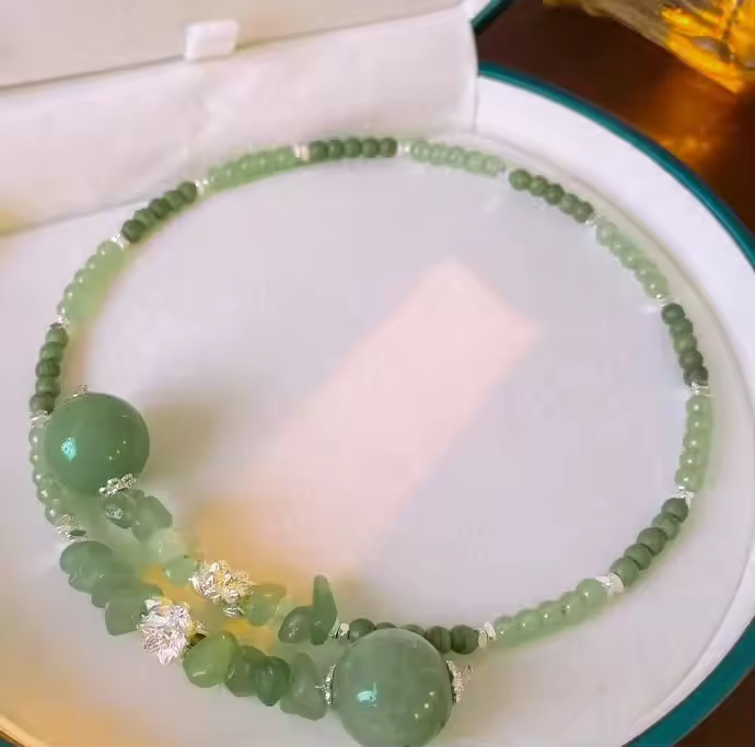 Eastern Style Jade Beaded Necklace