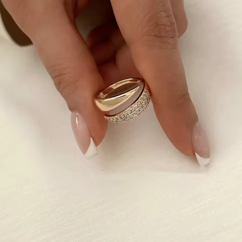 Gold Plated Sun Ring for Women 18K