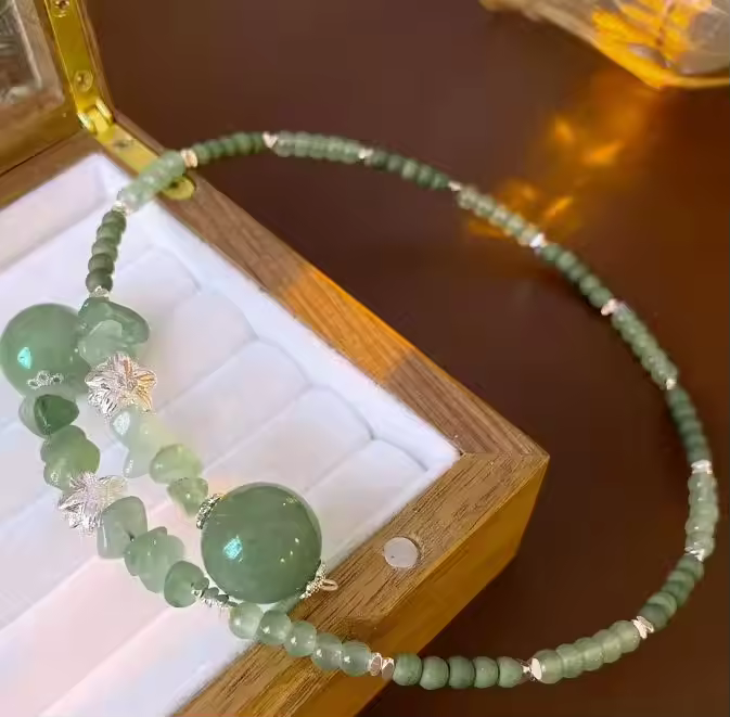 Eastern Style Jade Beaded Necklace