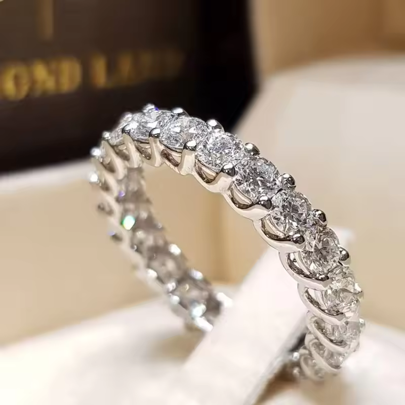 Rhinestone Zircon Silver Color Ring