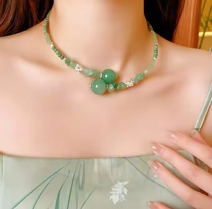 Eastern Style Jade Beaded Necklace