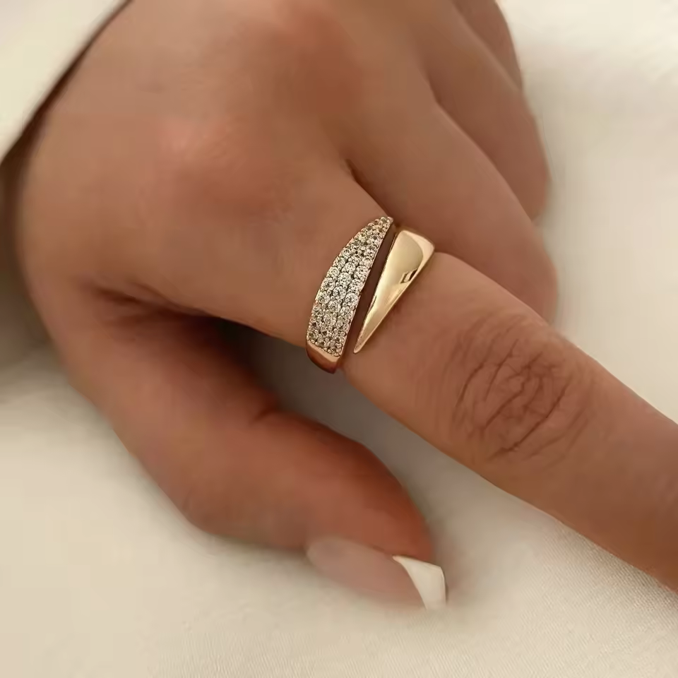 Gold Plated Sun Ring for Women 18K